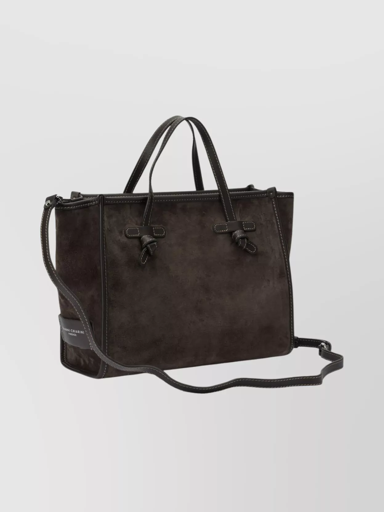 Gianni Chiarini Shoulder Bags With Suede Finish And Top Handles In Gray