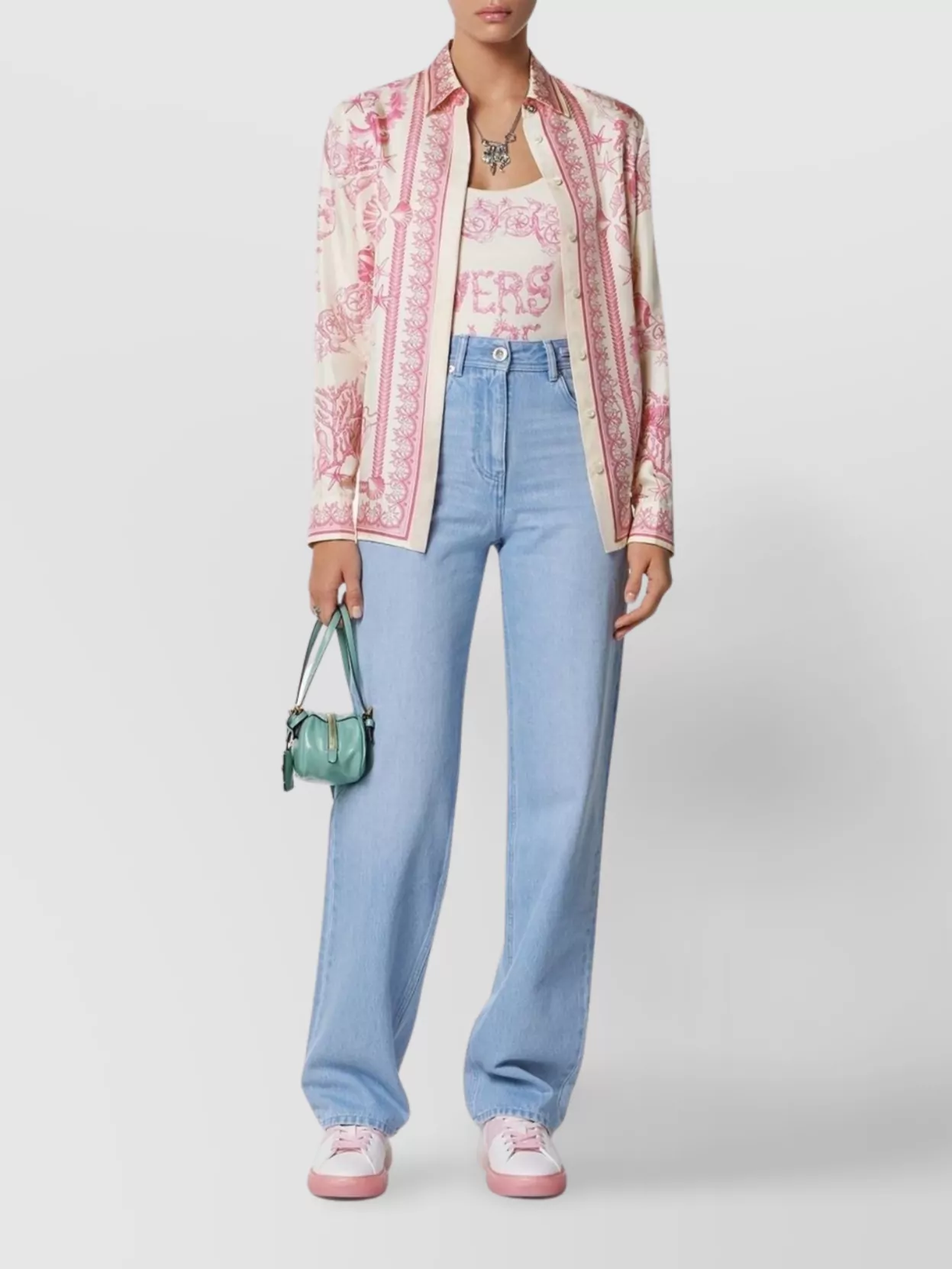 Versace Graphic Print Long Sleeves Top
