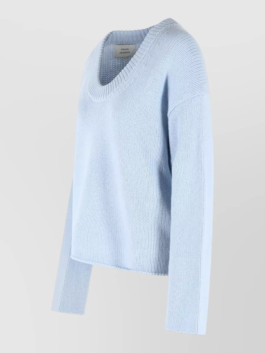 Loulou Studio Cashmere U-Neck Long-Sleeve Sweater