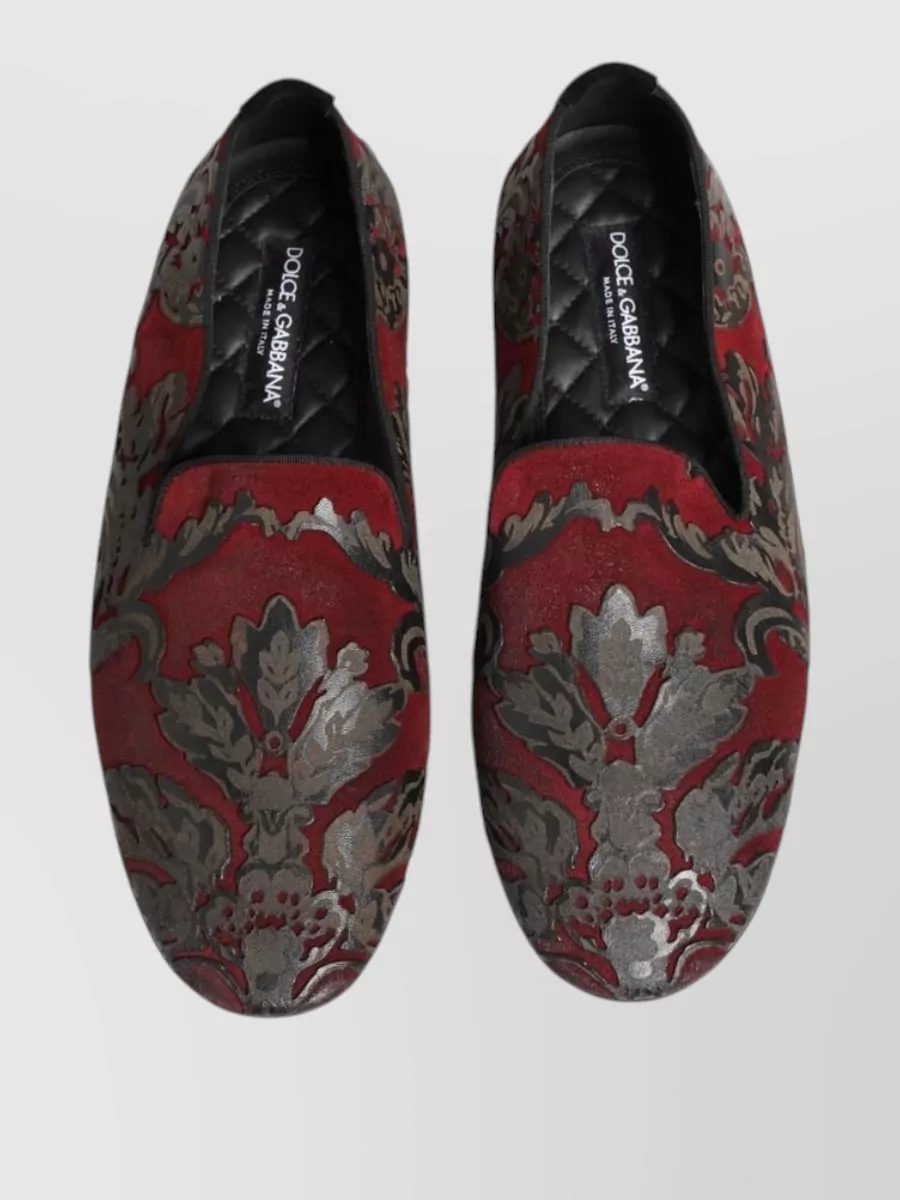 Dolce&Gabbana Jacquard Leather Slippers
