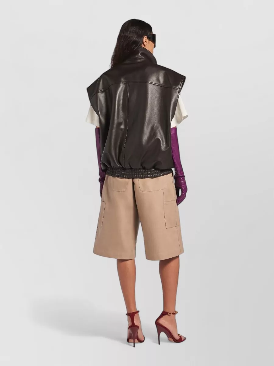 Balenciaga Lamb Leather Sleeveless Blouson