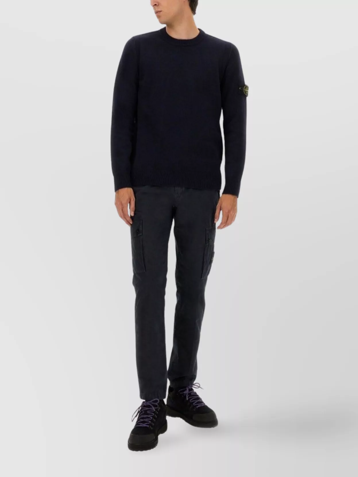 Stone Island Crew Neck Sweater With Ribbed Cuffs And Hem