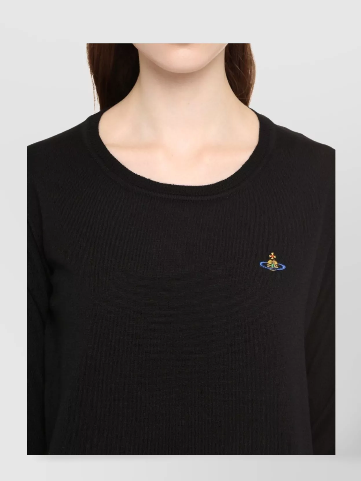 Shop Vivienne Westwood Ribbed Crew-neck Wool Sweater With Long Sleeves
