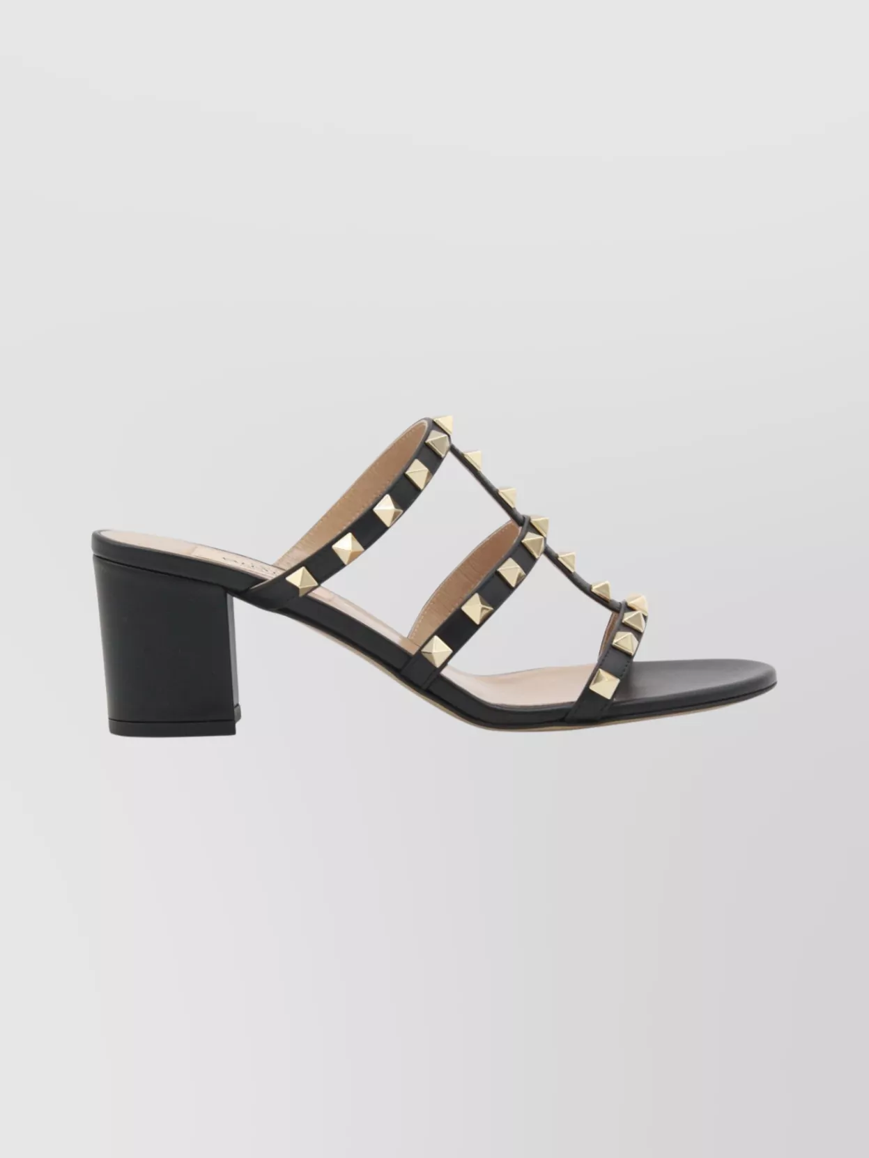 Valentino Strappy Block Heel Open Toe Sandals In Black