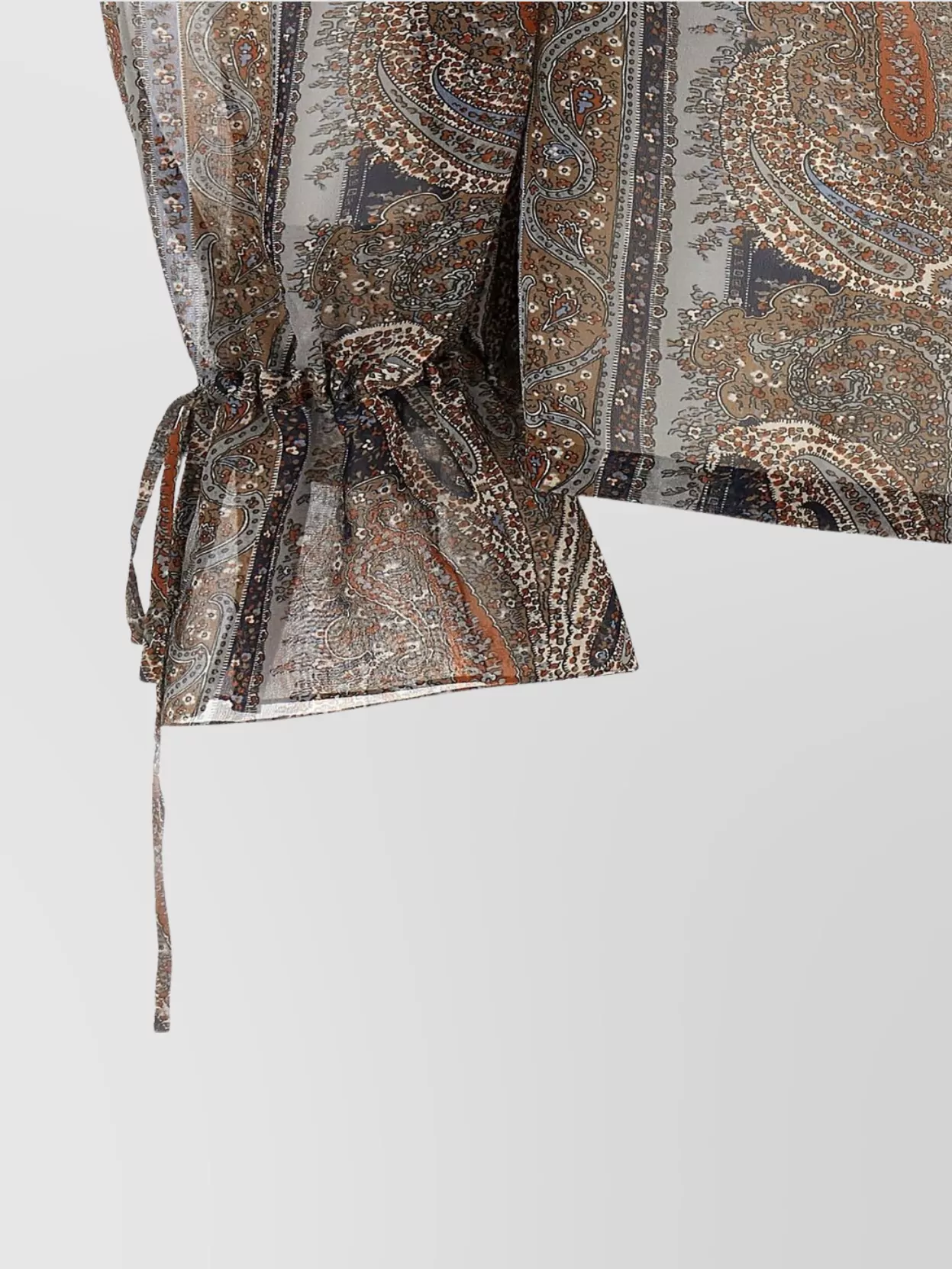 Saint Laurent Multicolor Off-shoulder Blouse With Drawstring Poet Sleeves In Silk Blend Woman