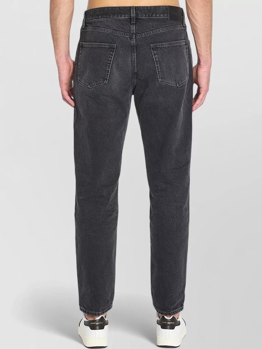 Saint Laurent Denim Mid-Rise Straight-Leg Jeans