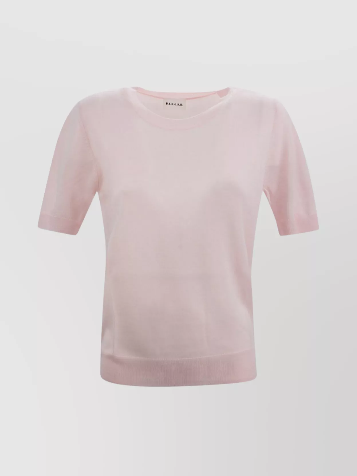 P.a.r.o.s.h Linfa Short-sleeve Fine-knit Top In Pastel