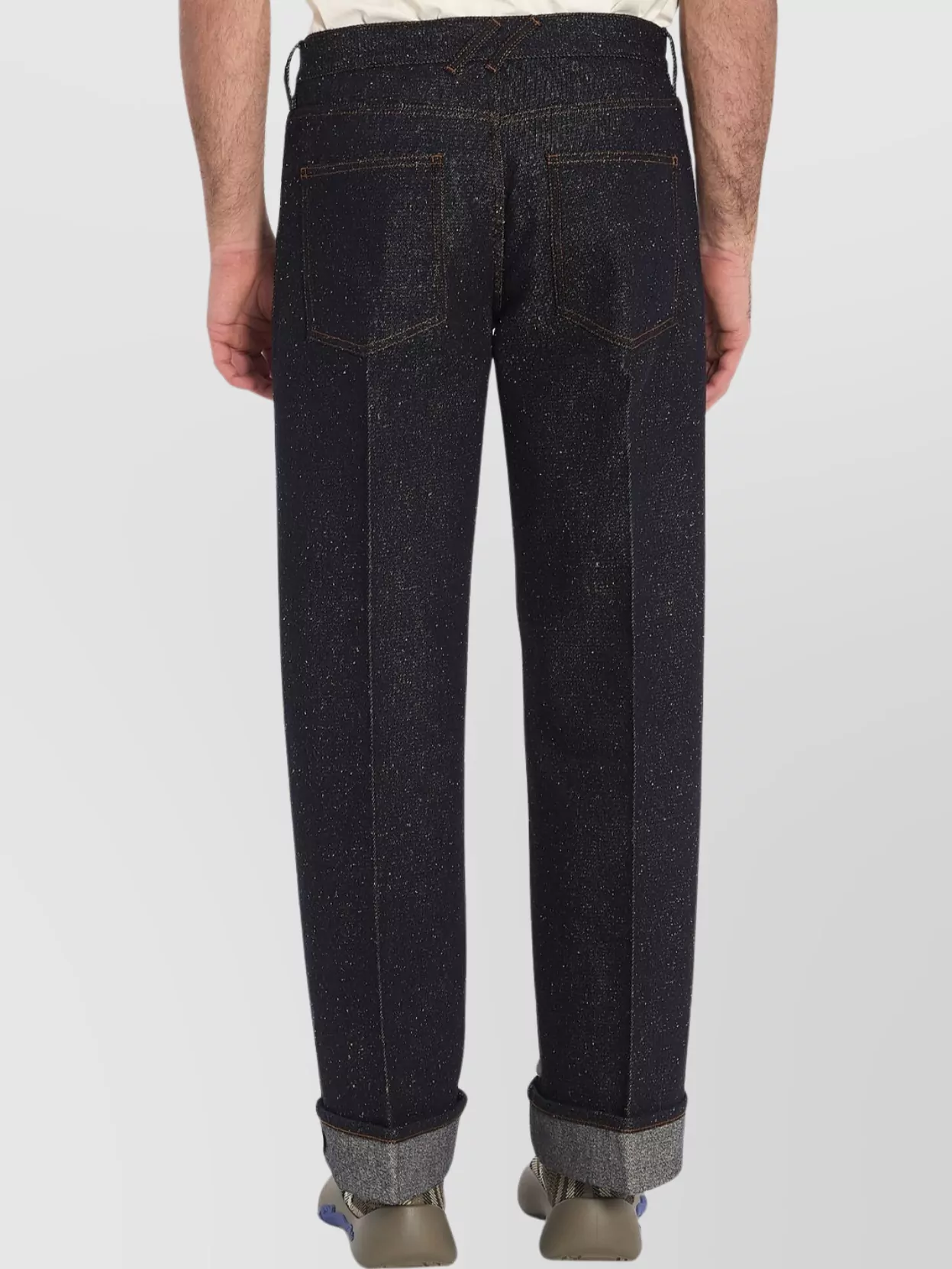 Burberry Straight Leg Rolled Cuff Denim Trousers