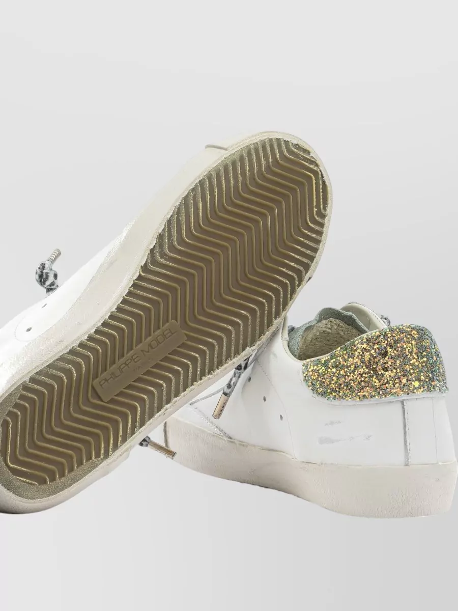 Philippe Model Sneakers Slip On Contrast Panel Glitter Heel