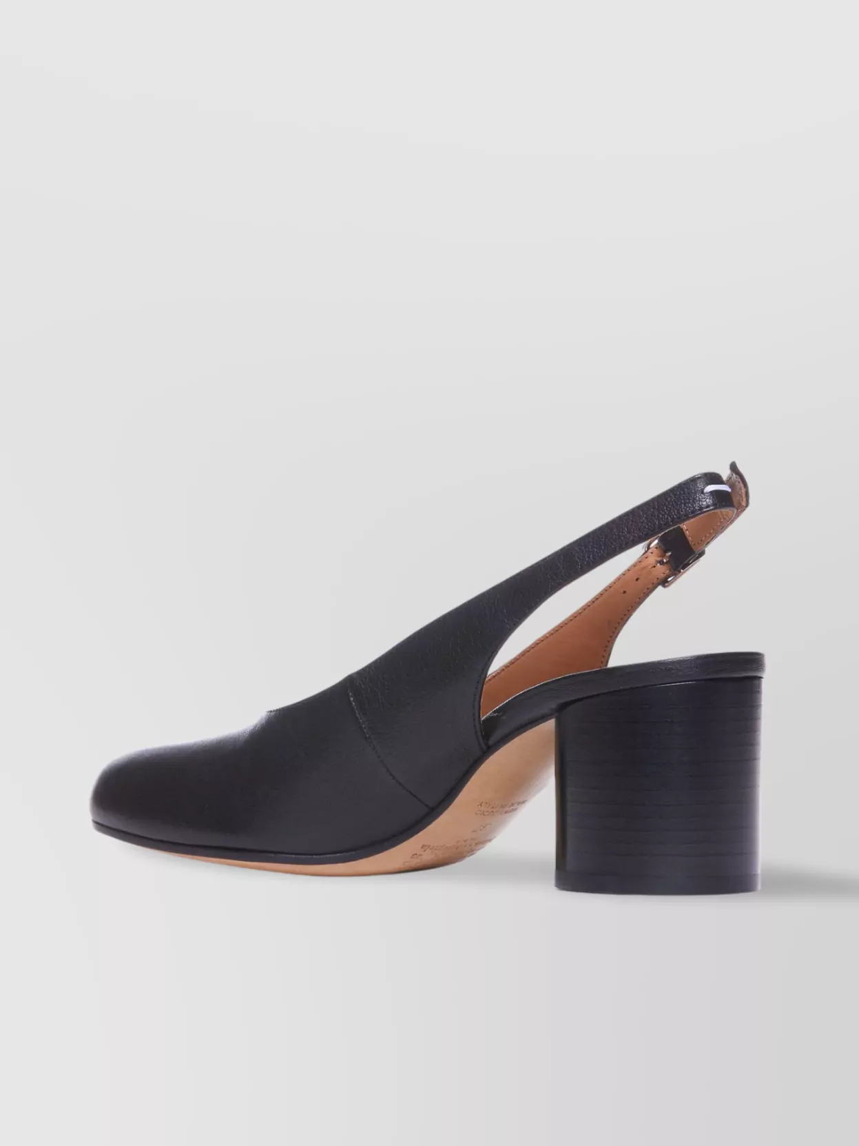 MAISON MARGIELA CHUNKY HEEL LEATHER SLINGBACK PUMPS
