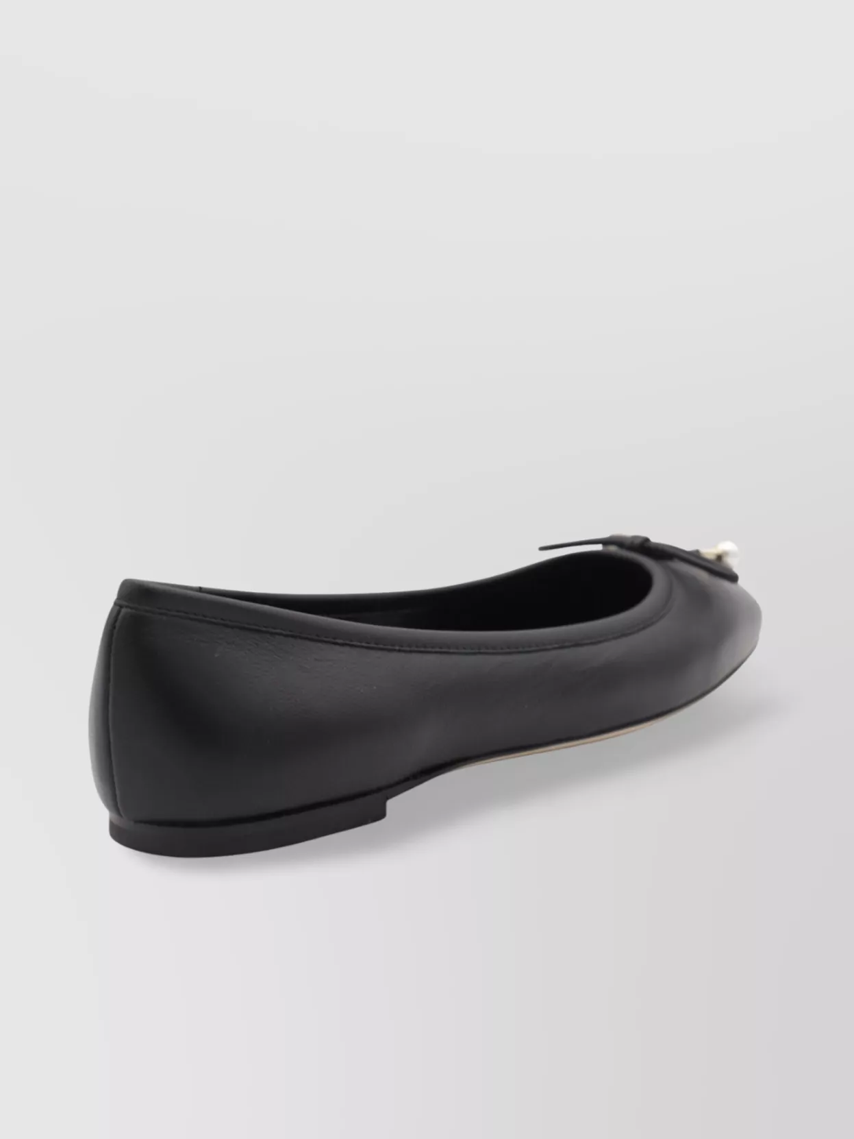 Shop Jimmy Choo Round Toe Ballerina Shoes With Bow Detail