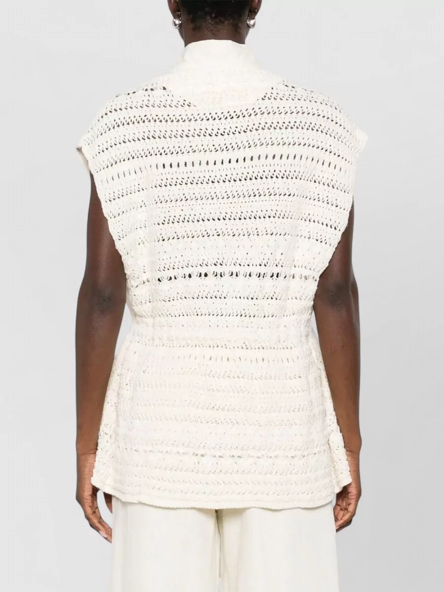 Fabiana Filippi Cotton Gabardine High-Neck Asymmetric Vest