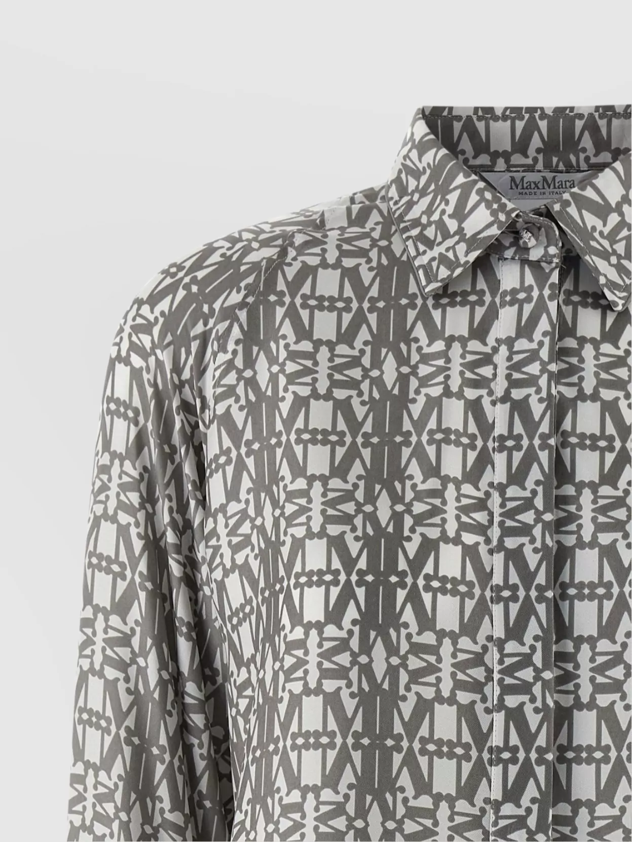 Max Mara Geometric Long Sleeve Dress With Side Slits