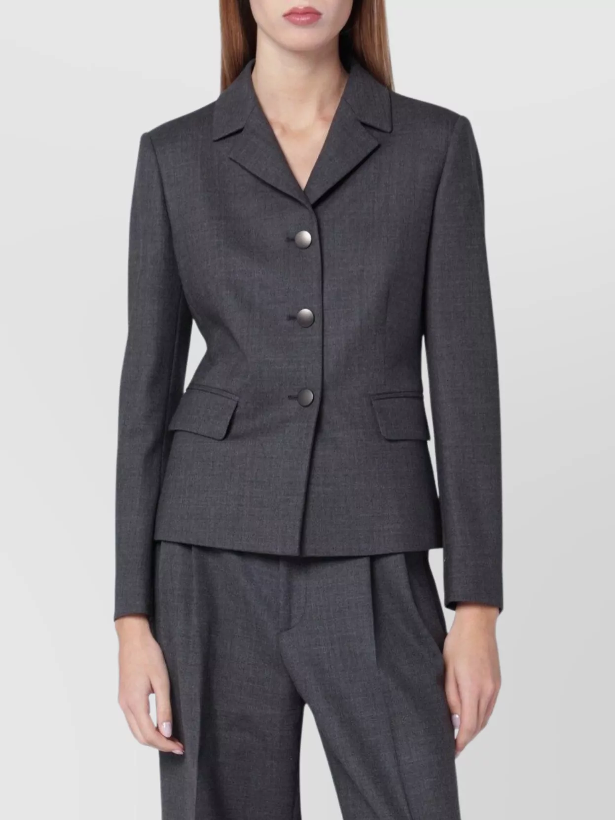 Tagliatore Single Breasted Wool Blend Jacket In Black