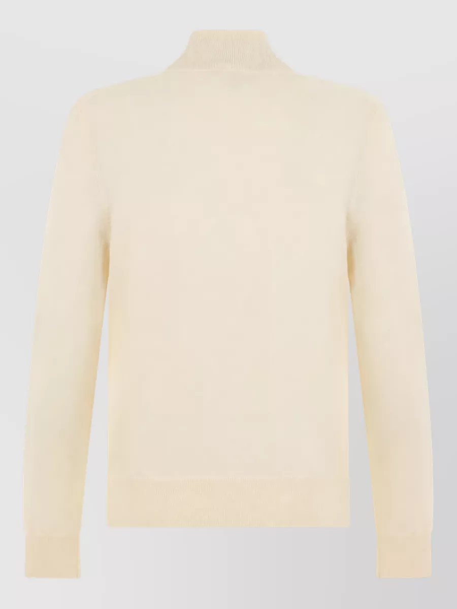 Boss Cashmere Virgin Wool Zip Collar Long-Sleeve Sweater