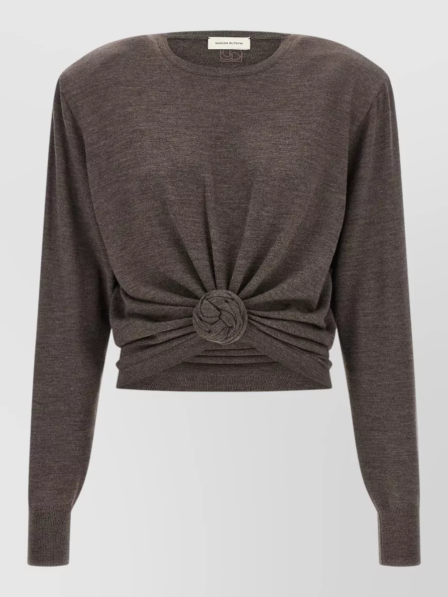 Magda Butrym wool knotted asymmetric long-sleeve sweater