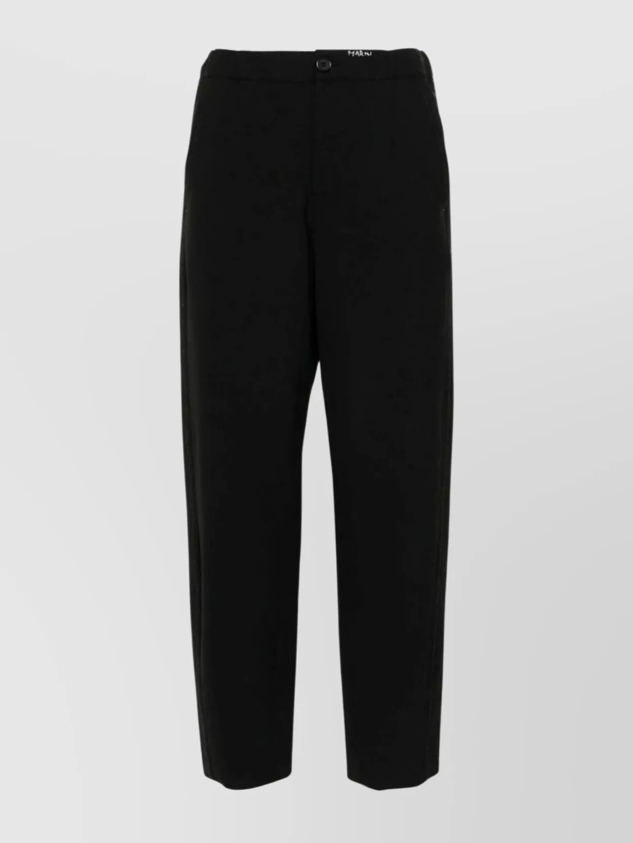 Marni Trousers With Belt Loops And Elastic Waistband In Black