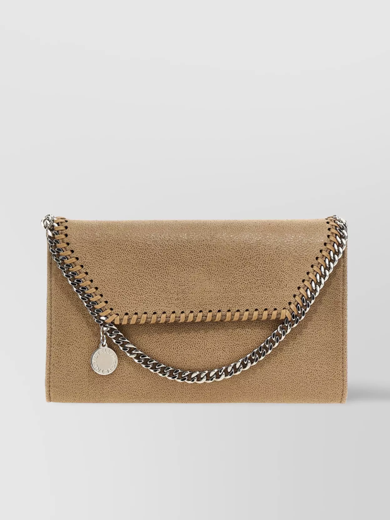 Shop Stella Mccartney Mini Crossbody Bag With Textured Finish And Chain Strap