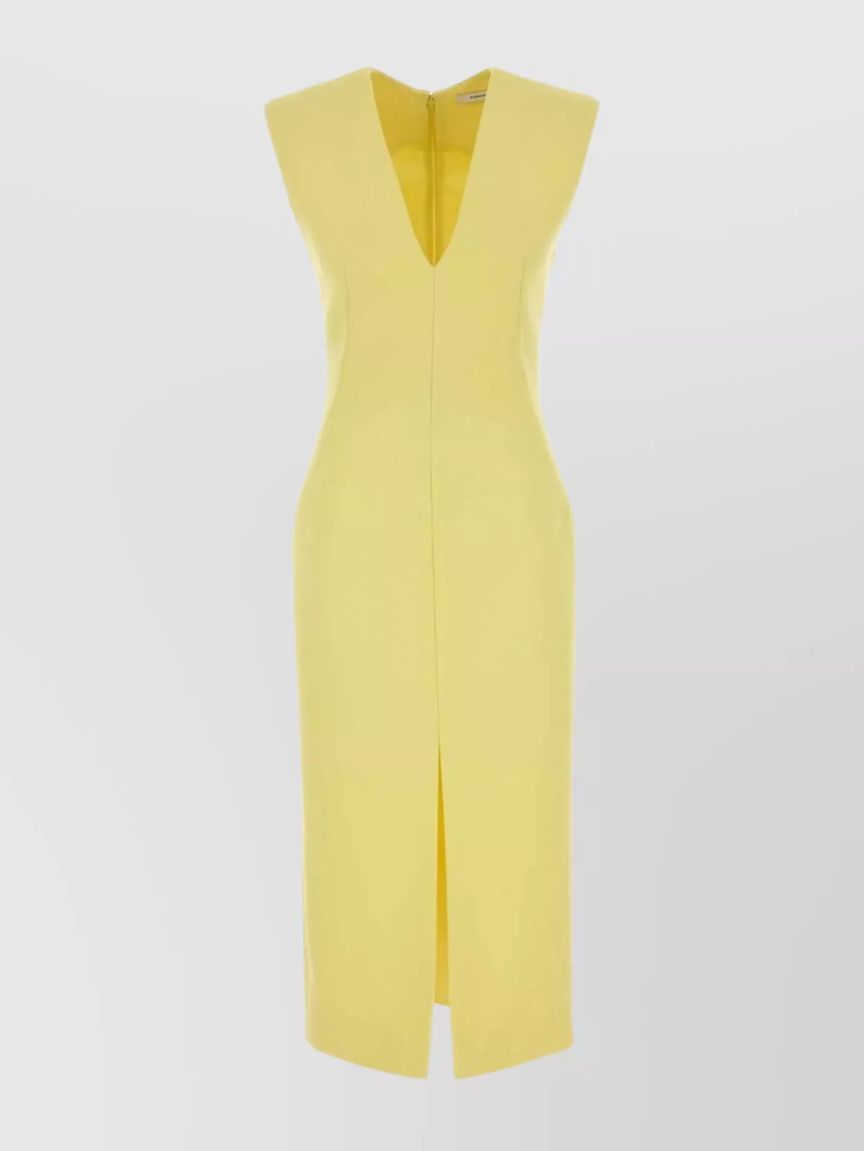 Givenchy Midi Dress With Front Slit And V-neckline In Yellow