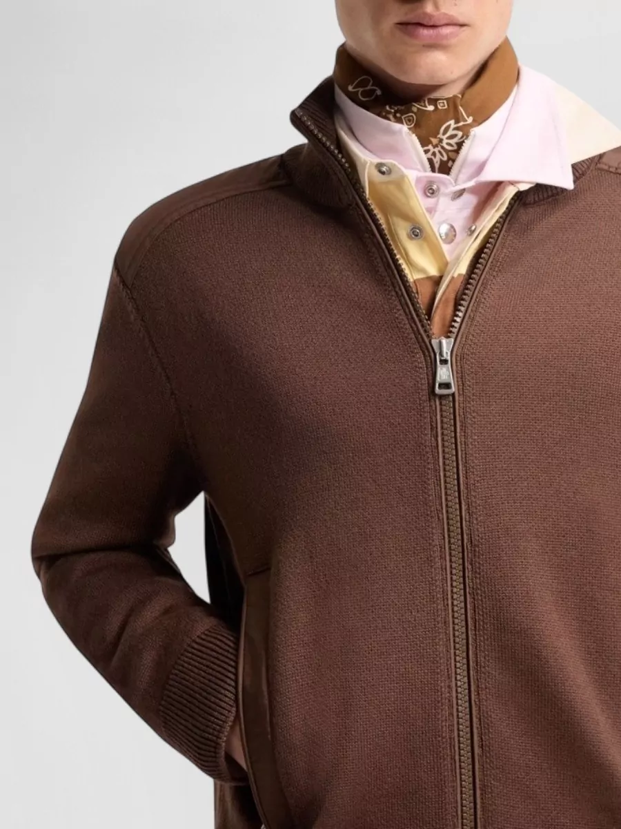 Moncler Padded Ribbed Zip-Up Cardigan