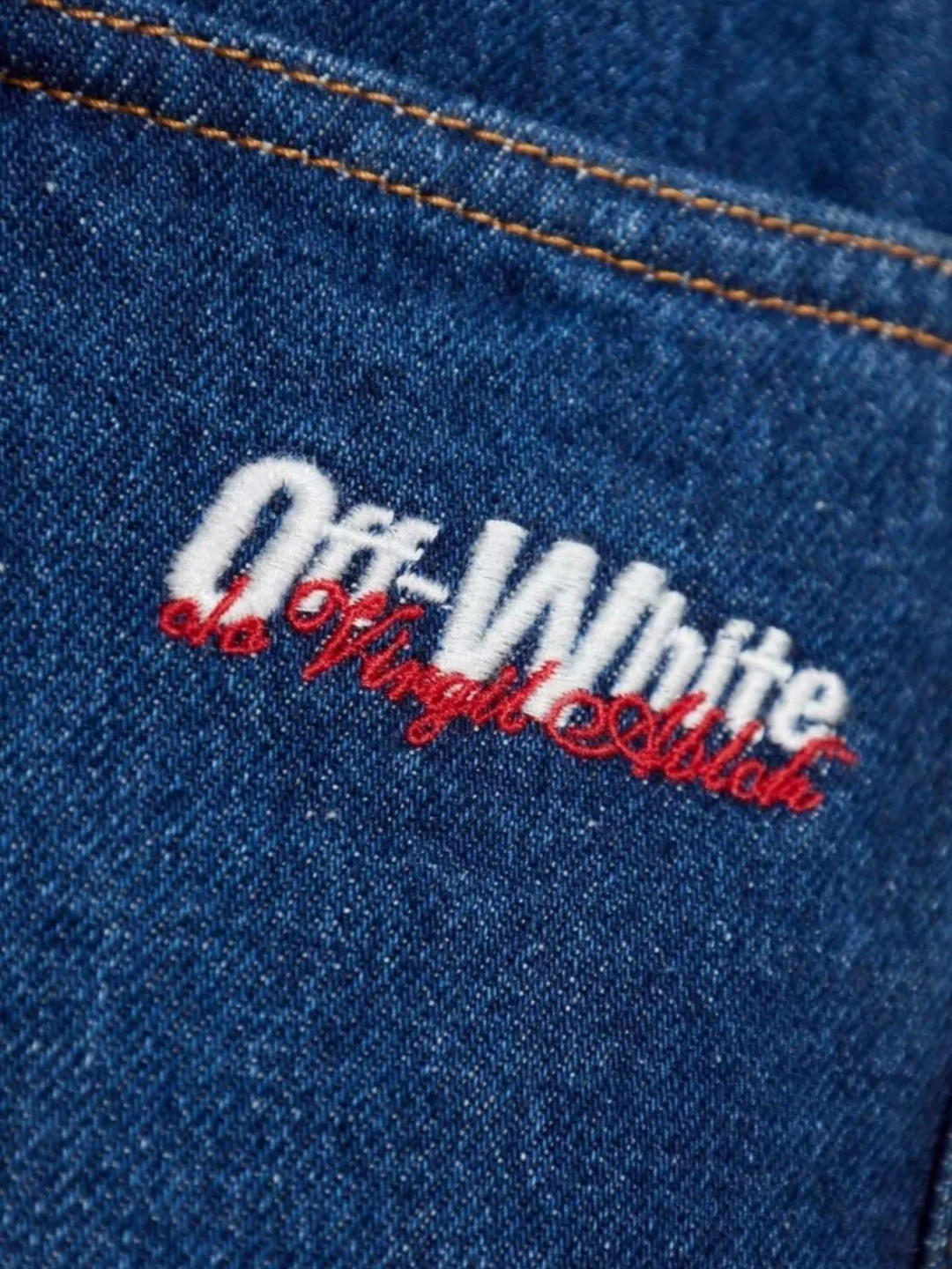Off-White Relaxed Fit Denim Trousers Logo