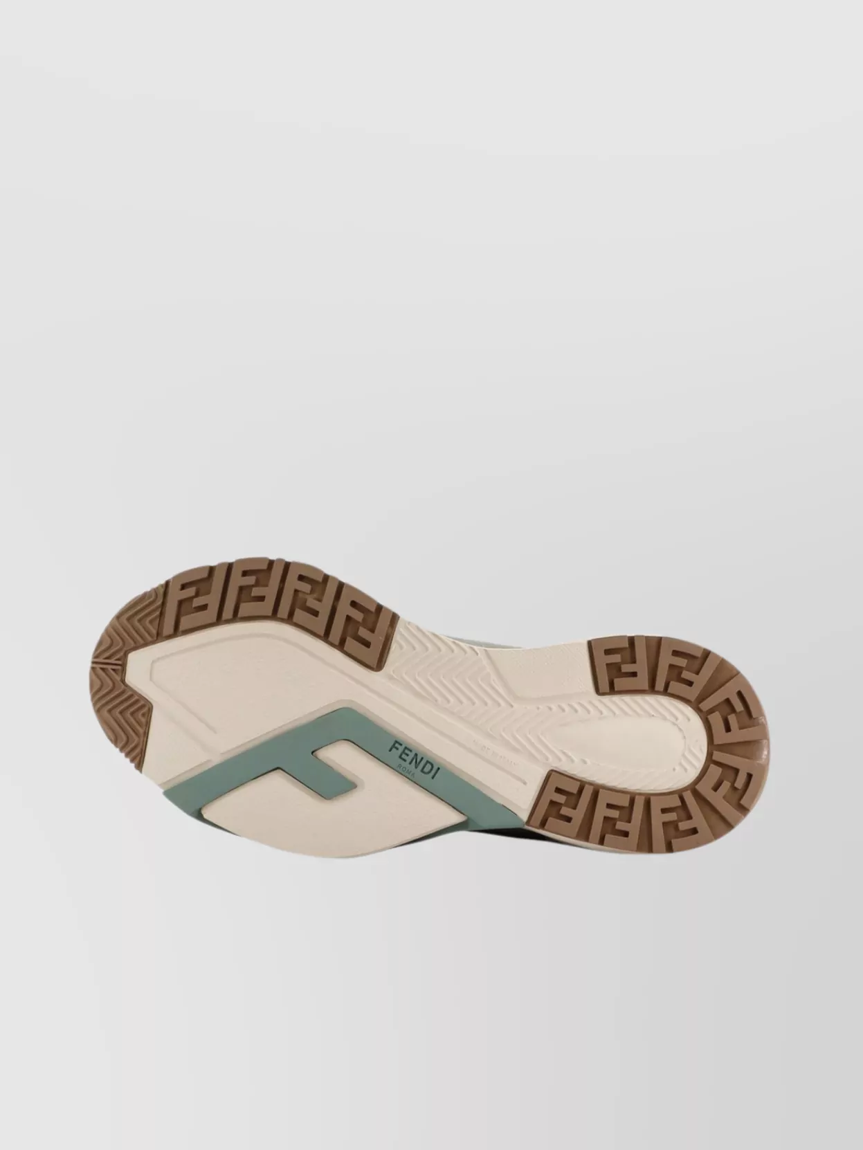 Fendi Mesh And Suede Sneakers With Perforated Design