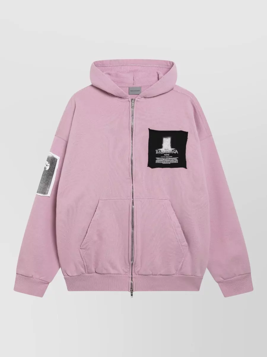 Balenciaga cotton hooded zip-up jacket