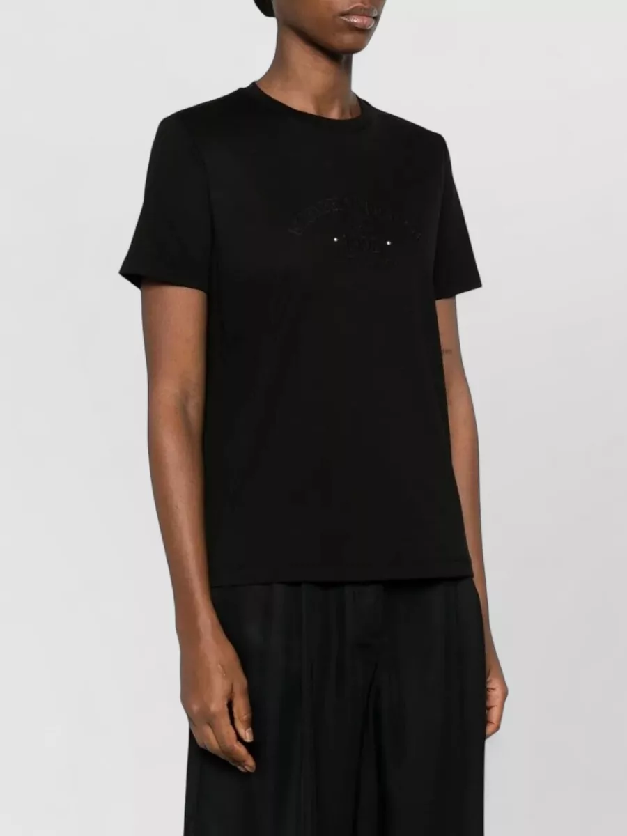Elisabetta Franchi Cotton T Shirt Featuring Logo Embroidery