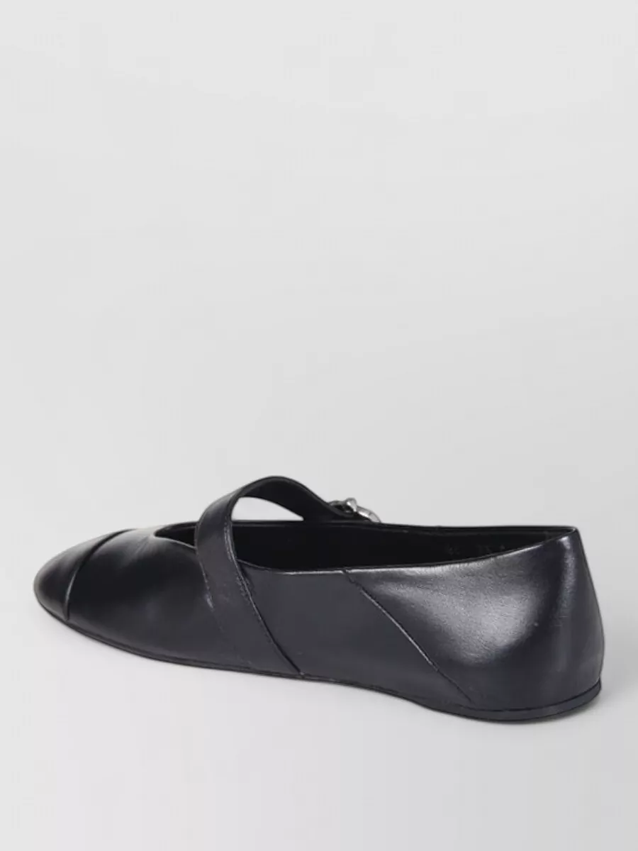 Ferragamo Nena Ballerina Shoes Round Toe Buckle Strap