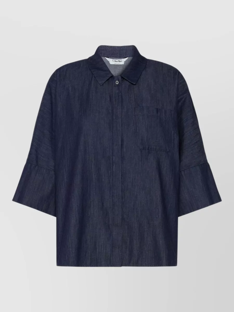 Max Mara denim 3/4-sleeve shirt