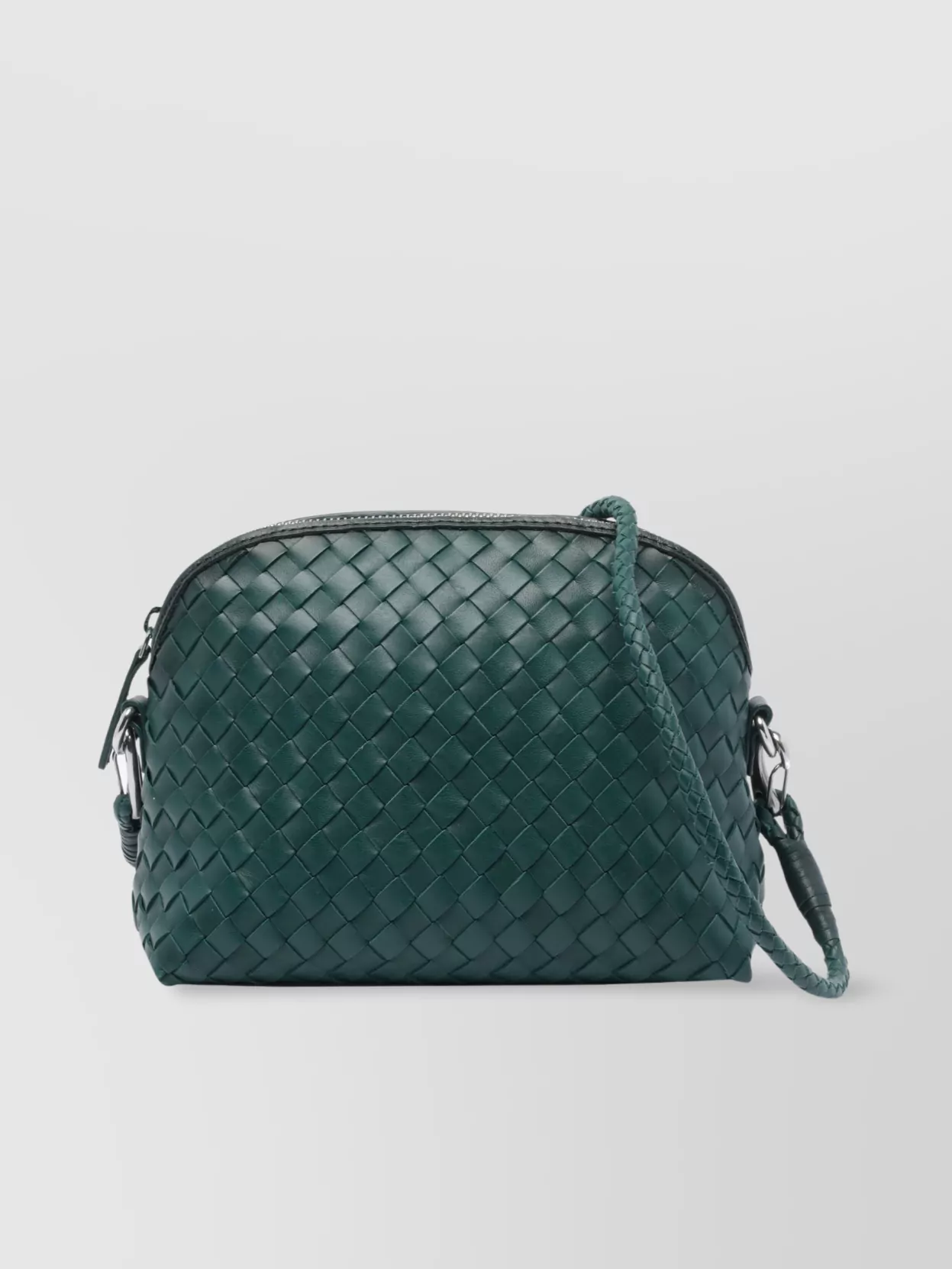 Dragon Diffusion Woven Texture Shoulder Bag With Metal Hardware
