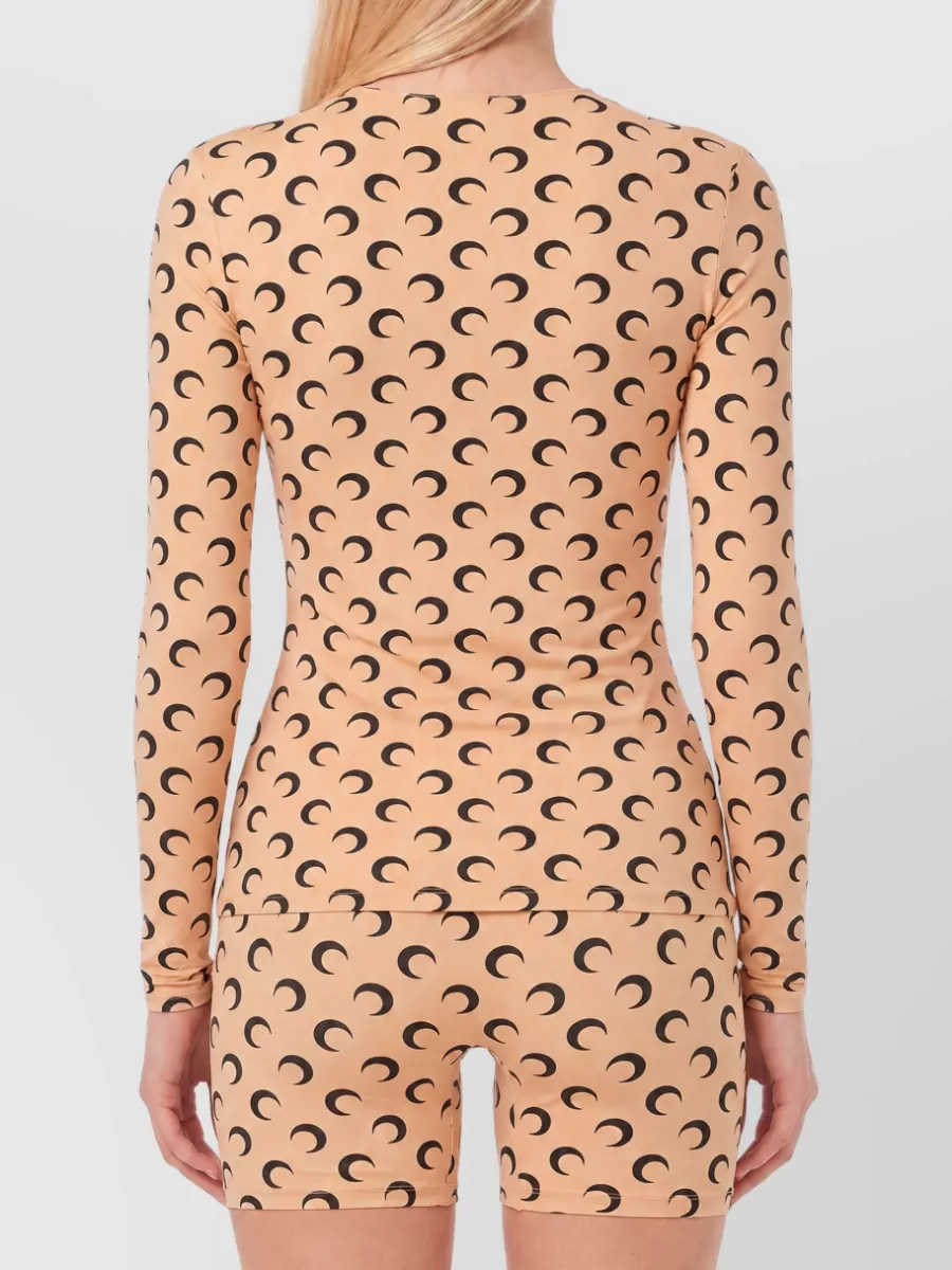 Marine Serre Printed Long-Sleeve Top