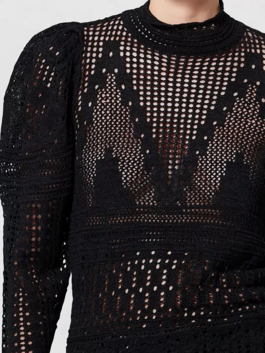 Isabel Marant Dahara Cotton Knit Sweater High Neck