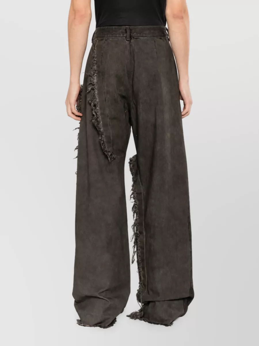 Rick Owens Drkshdw Denim Distressed Wide-Leg Jeans