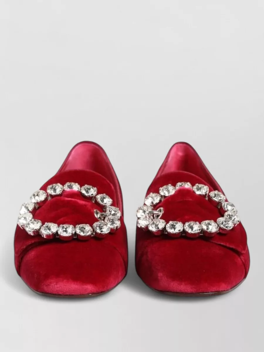 Dolce&Gabbana velvet crystal-embellished slippers