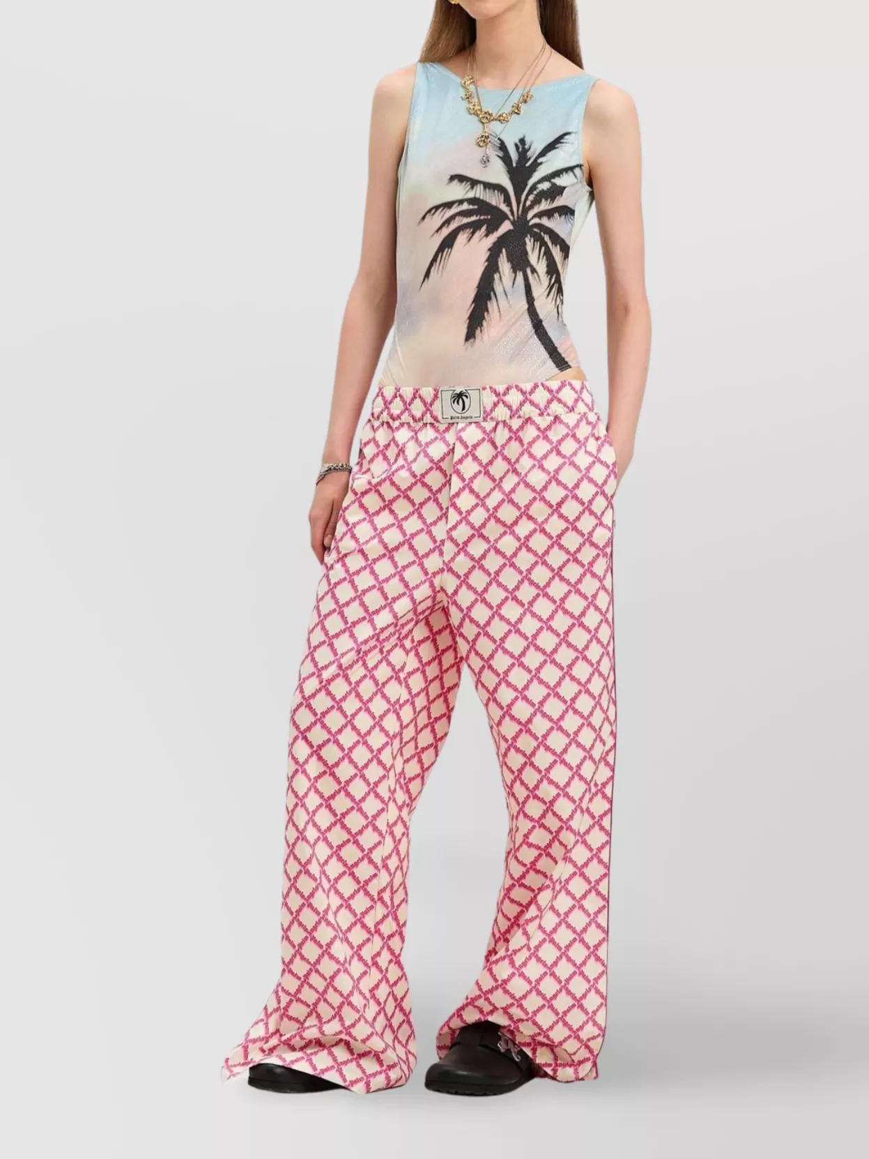 Palm Angels Sunrise Palm Open Back Swimsuit