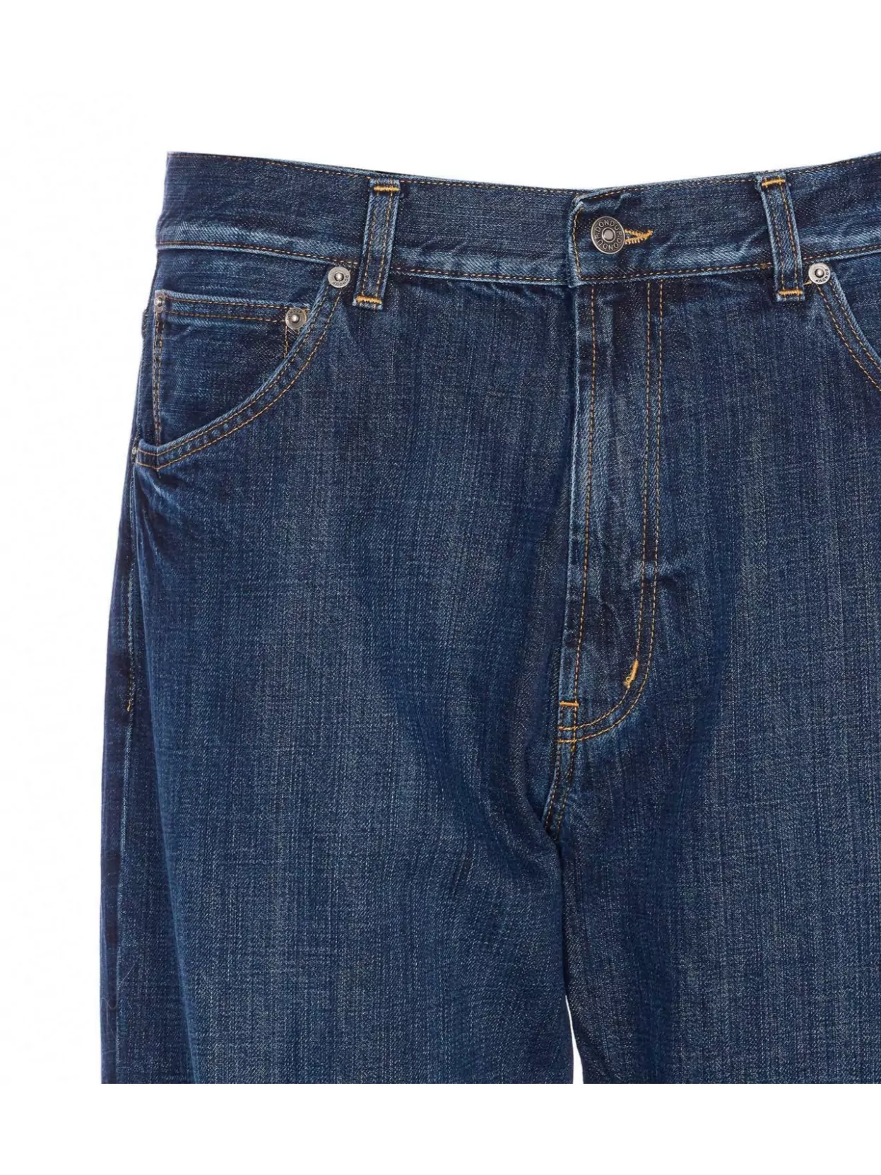 Dondup Loose Fit Trousers Contrast Stitching In Blue