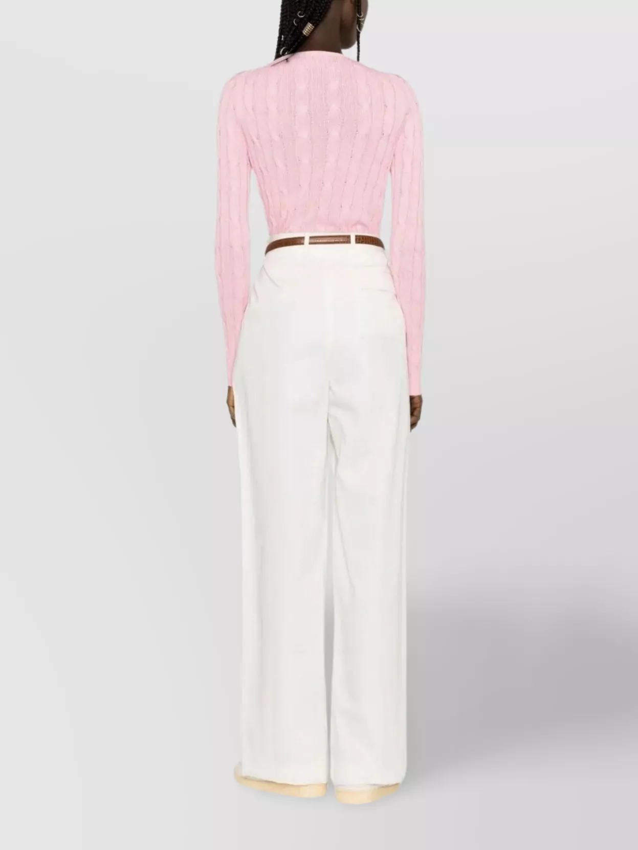 Ralph Lauren Heritage-inspired Cable Knit Jumper In Pink