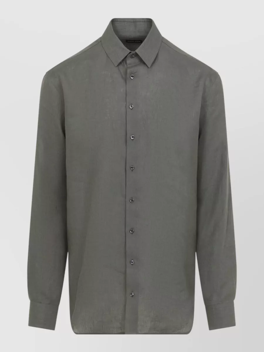 Giorgio Armani Linen Long-Sleeve Shirt