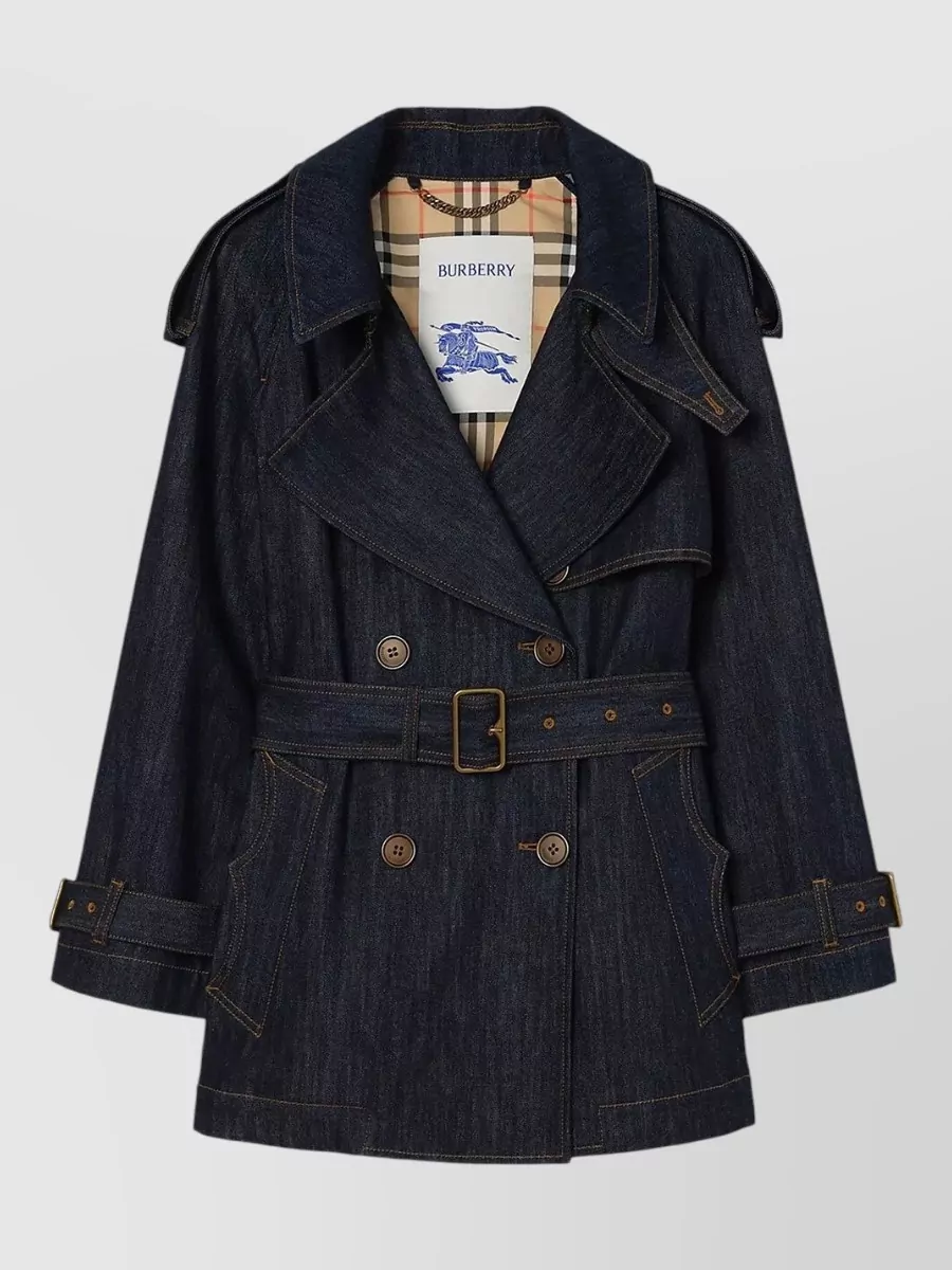 Burberry denim short trench coat