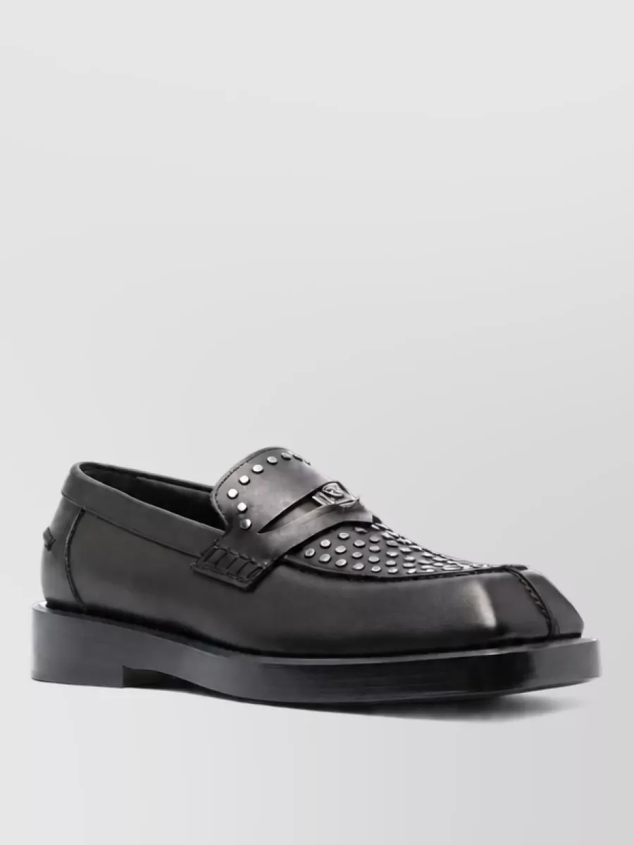 Versace leather slip-on monk shoes