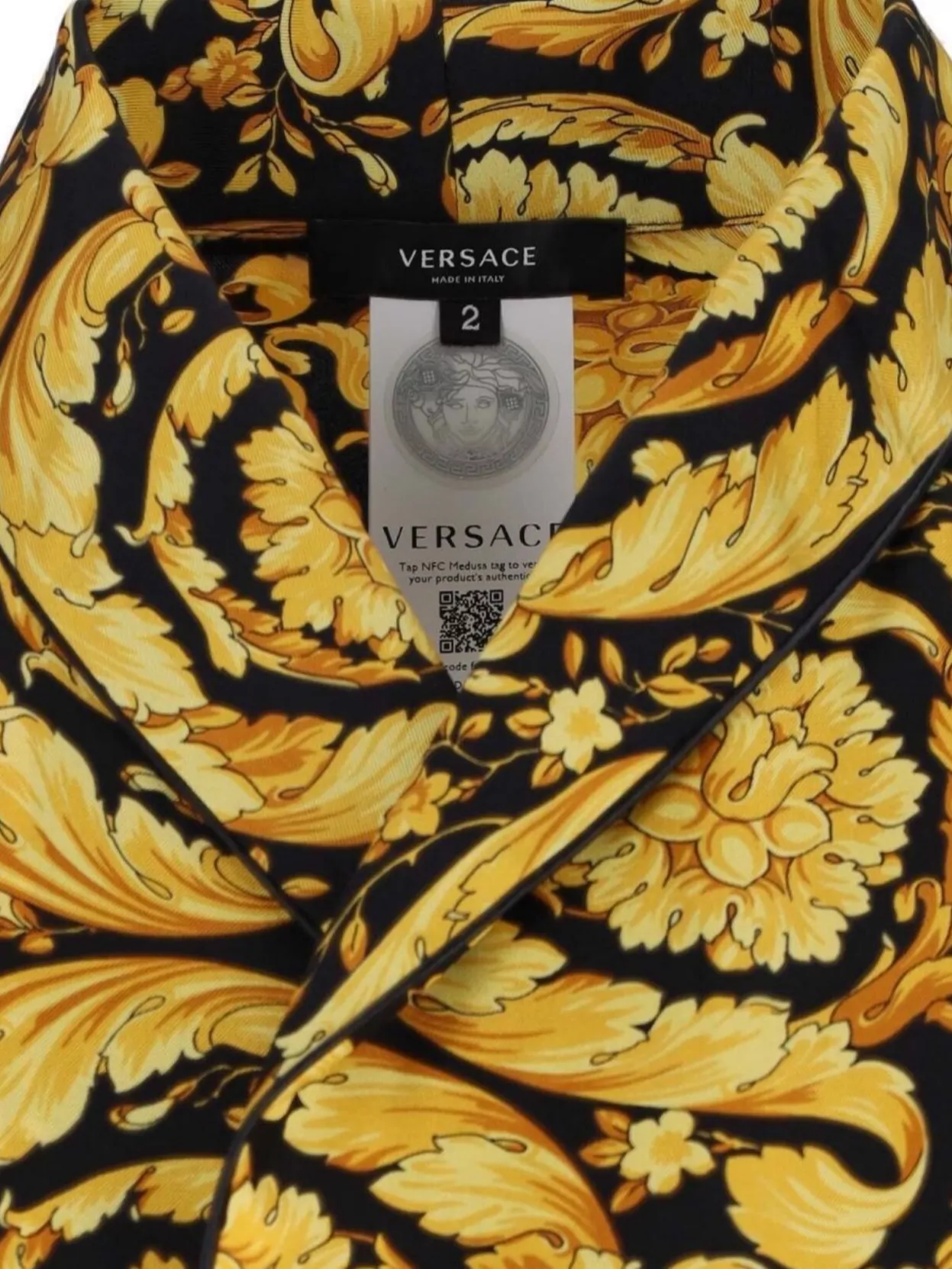 Versace Floral Long Dress Belted Waist