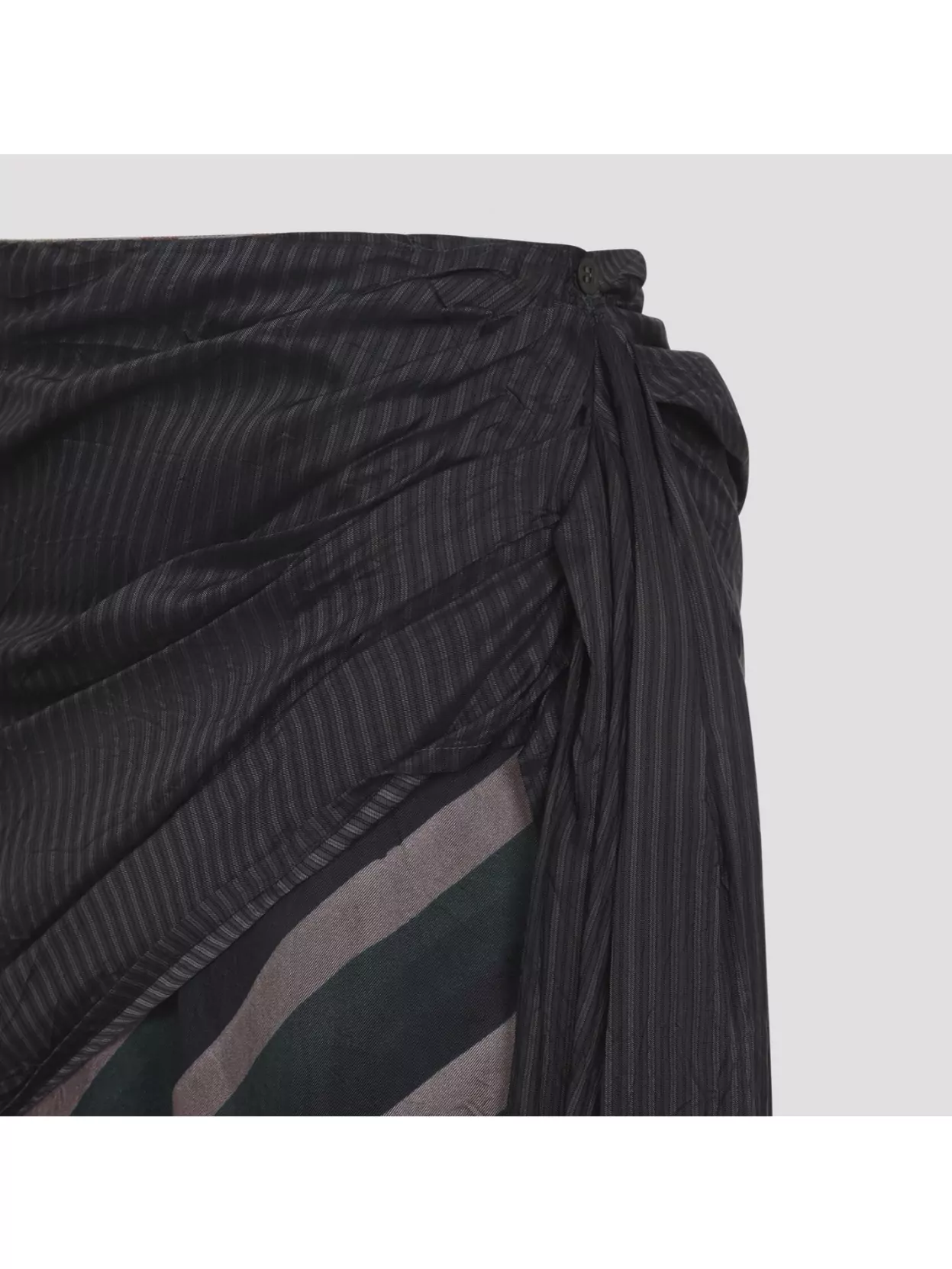Dries Van Noten Asymmetric Layered Skirt Button Detail