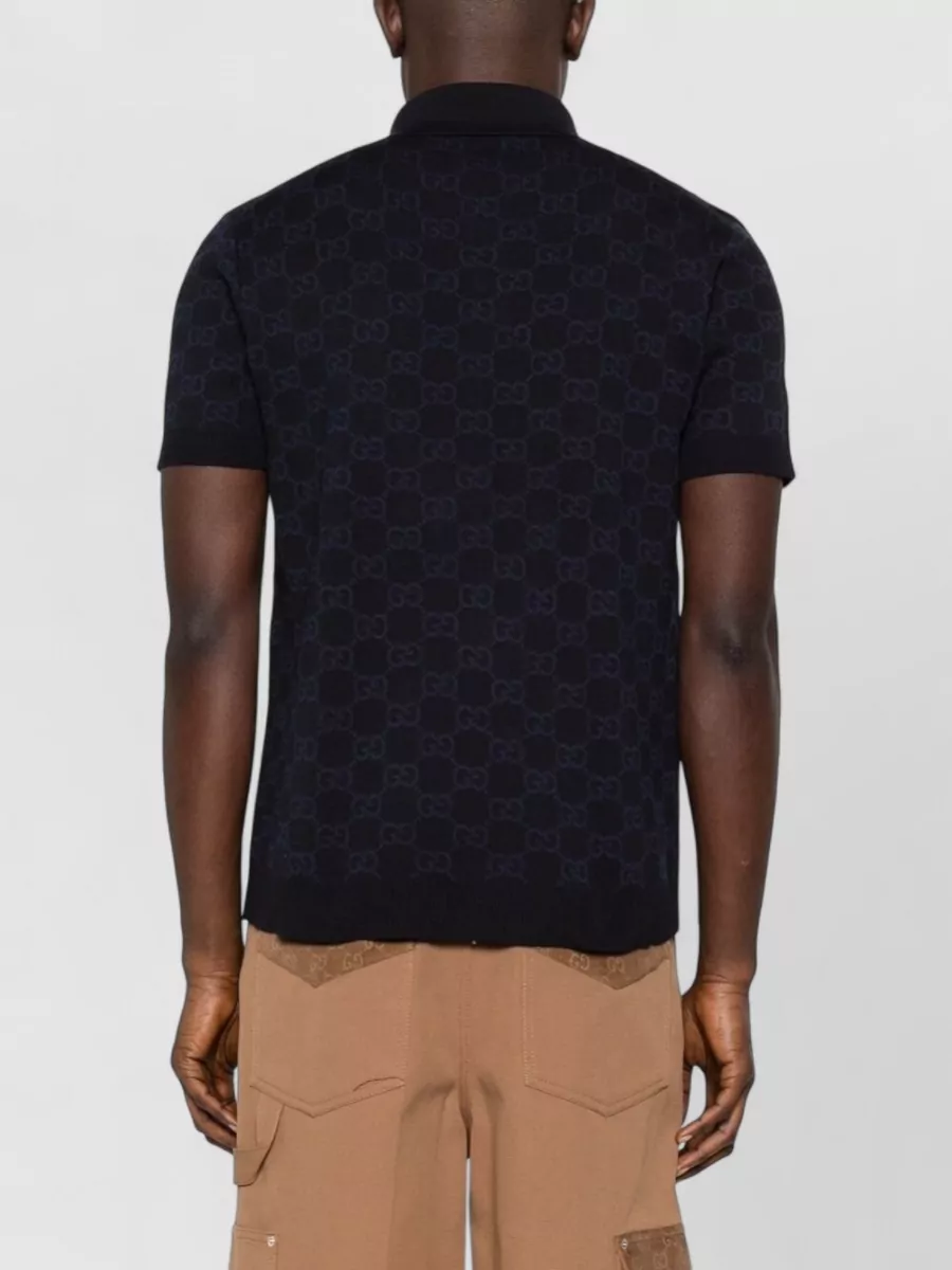Gucci Knitted Shirt Polo Collar Short Sleeves