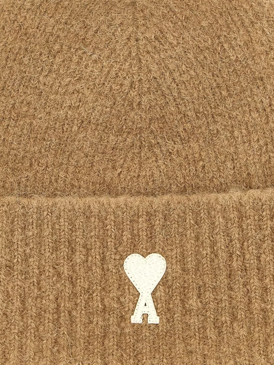 Ami Paris Alpaca Ribbed Beanie