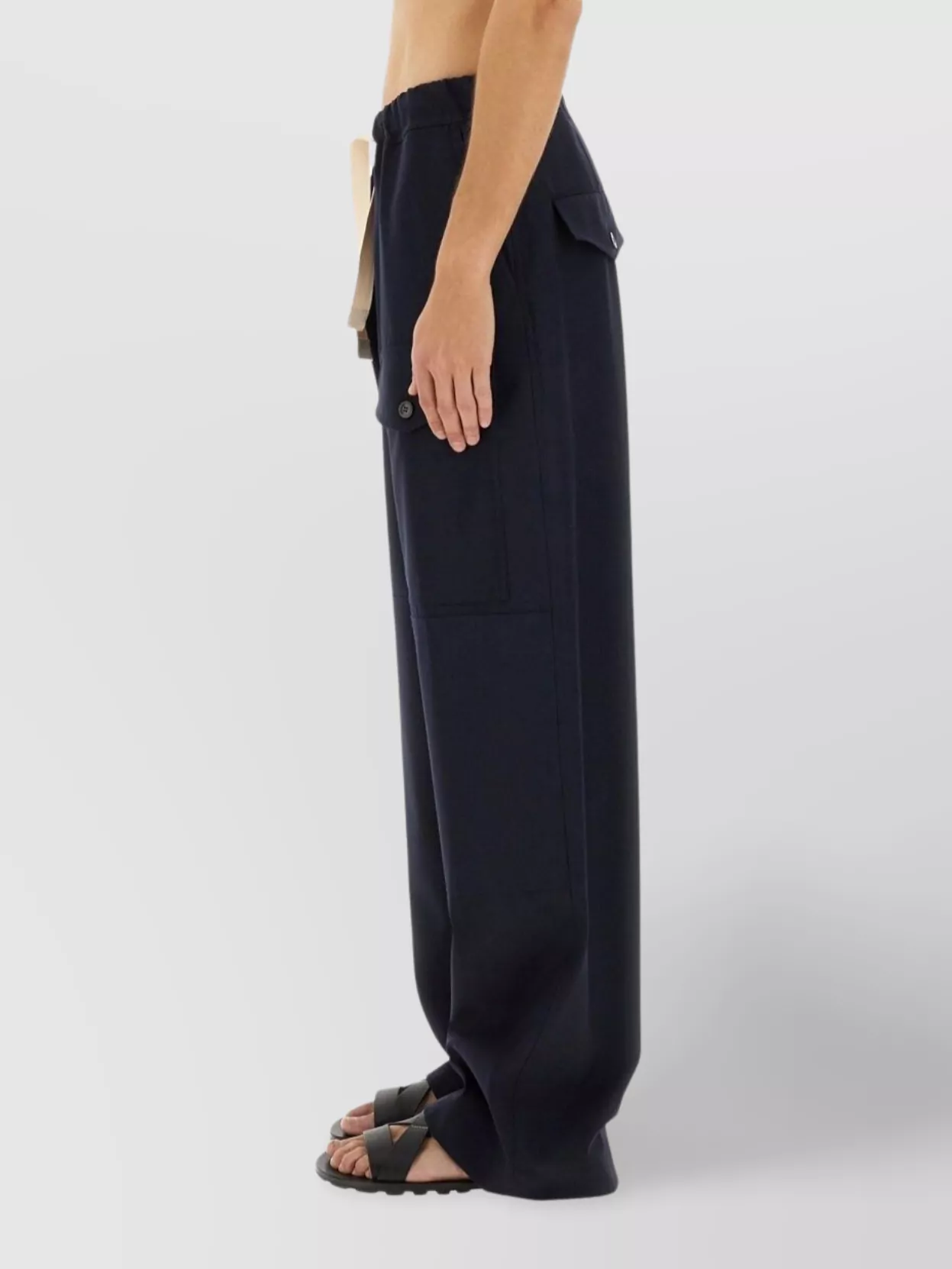 Dries Van Noten Wide Leg Cotton Trousers And Pockets