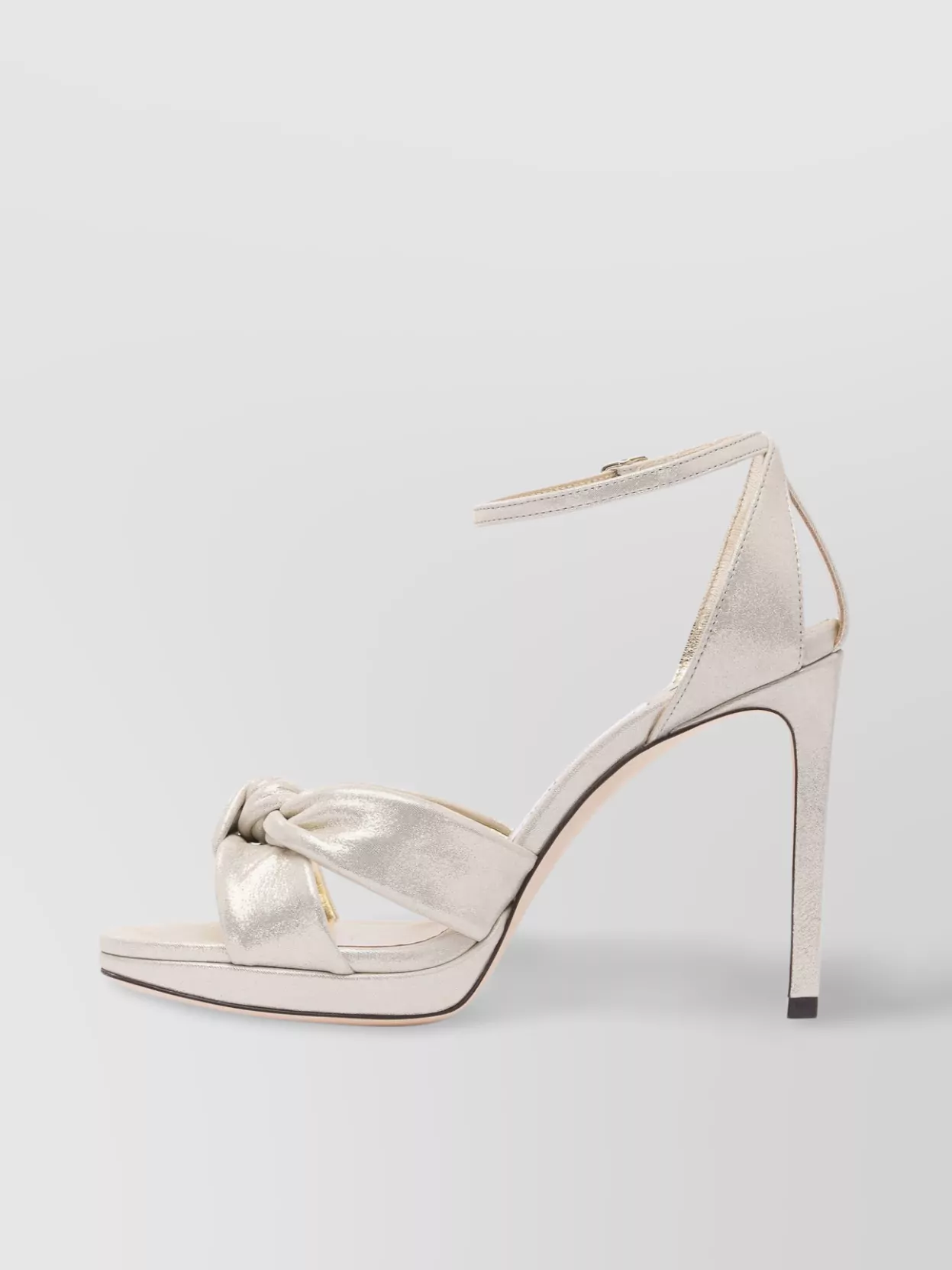 Jimmy Choo Knotted Metallic Open Toe Sandals
