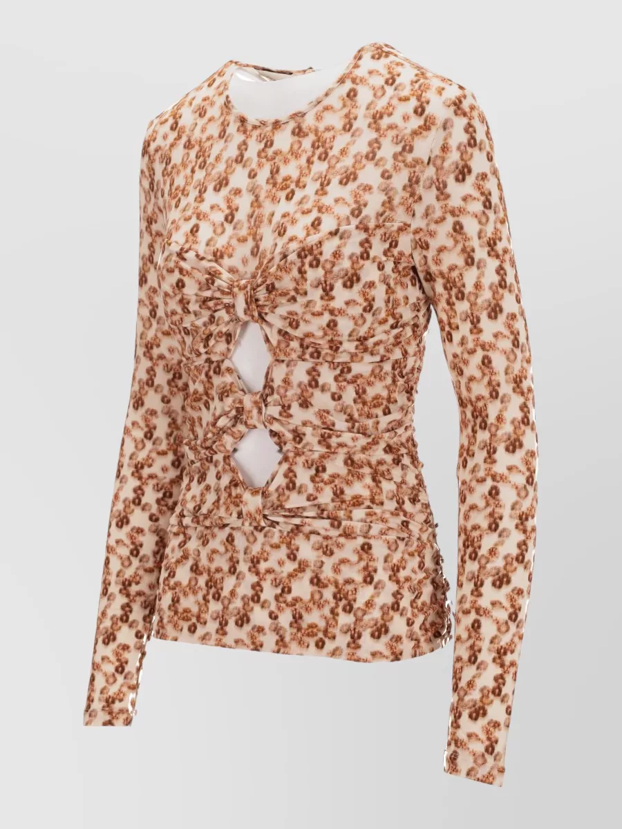 Isabel Marant Gladice Stretch Top Knotted Cut Out Ruched