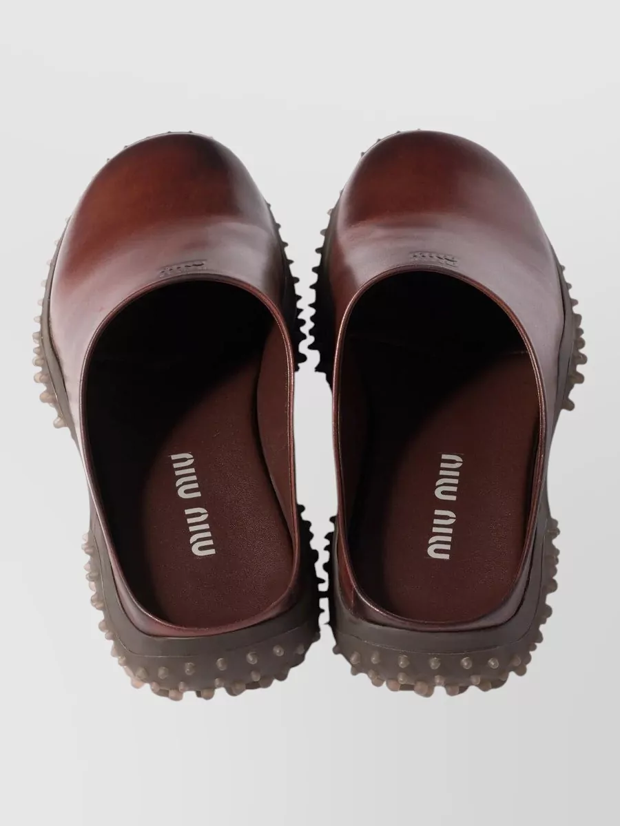 Miu Miu Leather Slides