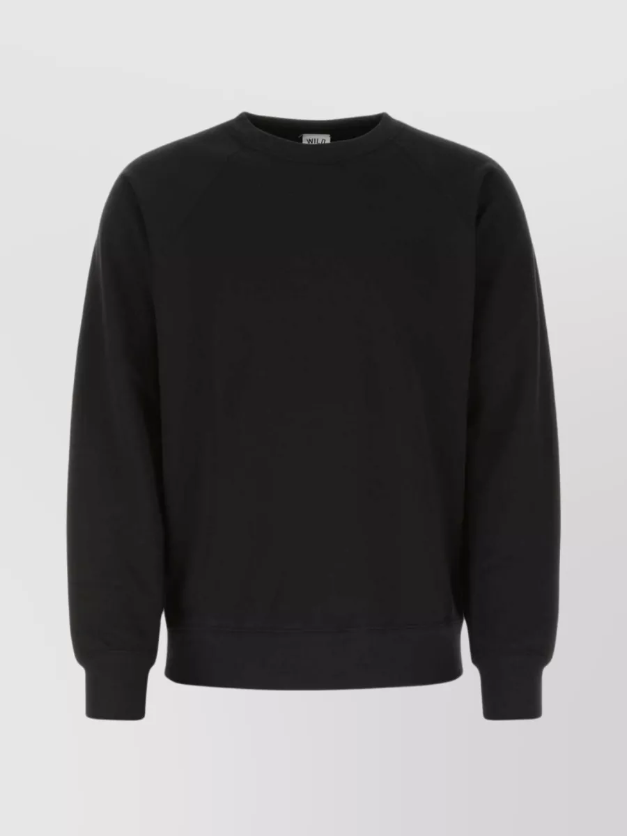 Shop Wild Donkey Cotton Blend Crewneck Sweatshirt With Graphic Print In Black